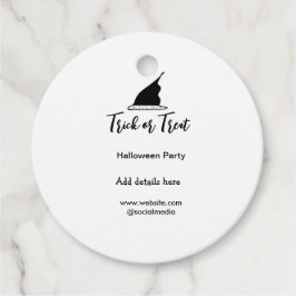 Etiquetas Para Lembrancinhas Trick ou trate o chapéu preto do Halloween w