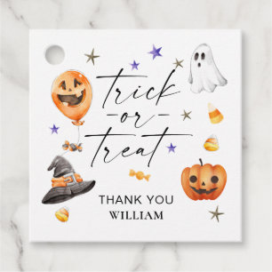 Etiquetas Para Lembrancinhas Trick ou Treine a Festa de aniversário de Hallowe