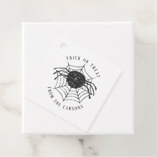 Etiquetas Para Lembrancinhas Trick ou Treine o Homem-Aranha Black White Hallowe