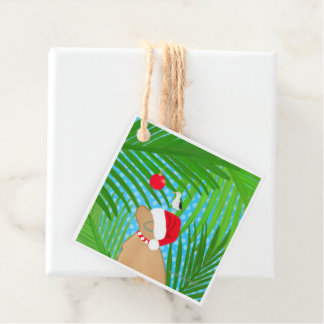 Etiquetas Para Lembrancinhas Tropical Golden Dog Santa Seagull Flat Gift Card
