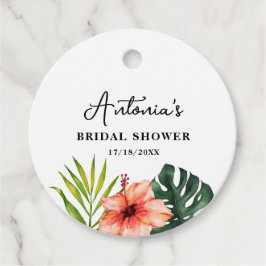 Etiquetas Para Lembrancinhas Tropical Monstera Palm Bridal Shower