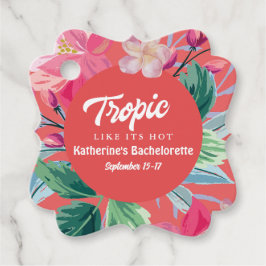 Etiquetas Para Lembrancinhas Trópico como sua solteira tropical rosa-quente