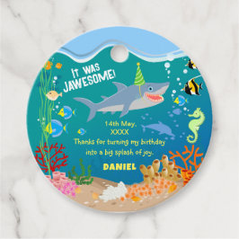 Etiquetas Para Lembrancinhas Tubarão sorridente sob a Festa de aniversário do m