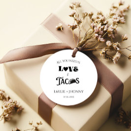 Etiquetas Para Lembrancinhas Tudo o que você precisa é amor & Tacos Jantar de e