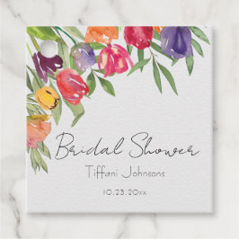 Etiquetas Para Lembrancinhas Tulipas brilhantes e Chá de panela verde