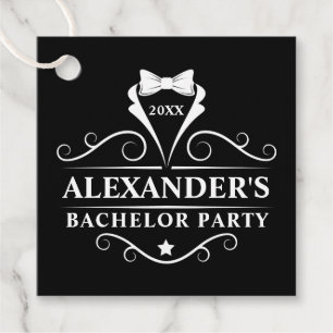 Etiquetas Para Lembrancinhas Tuxedo Tie Tie Black, Partido de Despedida de Solt