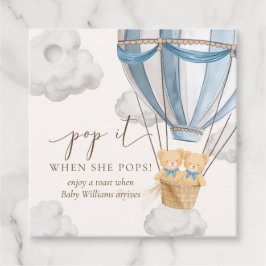 Etiquetas Para Lembrancinhas Twins Bearly Wait Teddy Bear Pop It When She Pops