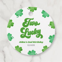Two Lucky Green Shamrock Clover 2nd Birthday Party