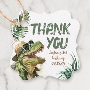Etiquetas Para Lembrancinhas Tyronasaurus Rex Dinosaur Aniversário Obrigado