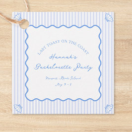 Etiquetas Para Lembrancinhas Última Brinde na Festa Azul de Solteira à Beira-Ma