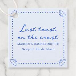 Etiquetas Para Lembrancinhas Último brinde na costa - Bachelorette Azul Shell