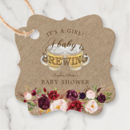 Etiquetas Para Lembrancinhas Um Bebê está fazendo o Chá de fraldas Floral Burla