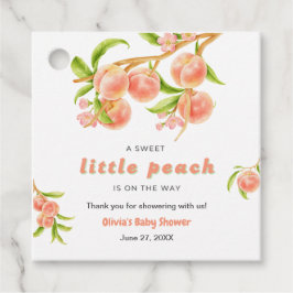 Etiquetas Para Lembrancinhas Um Doce Chá de fraldas De Fruta De Pêssego Obrigad