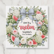 Um em um Melão de Melancia Floral Primeiro Anivers