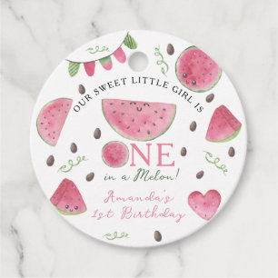 Etiquetas Para Lembrancinhas Um em um primeiro aniversario Melon Cute Watermelo