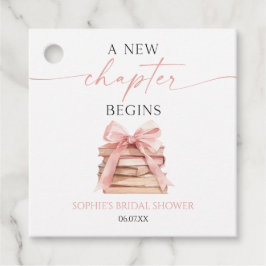 Etiquetas Para Lembrancinhas Um Novo Capítulo Começa Laços Rosa Livros Chá de N