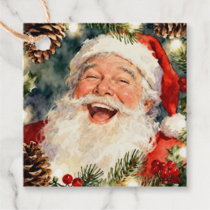 Etiquetas Para Lembrancinhas Um Papai Noel Antigo e Doce Natal Vintage