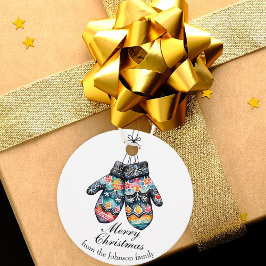 Etiquetas Para Lembrancinhas Um par de Cozy Knit no Natal dos Mittens