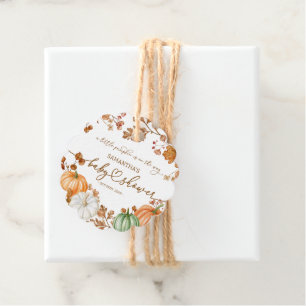Etiquetas Para Lembrancinhas Um Pequeno Abóbora de Outono Baby Shower Folhas &