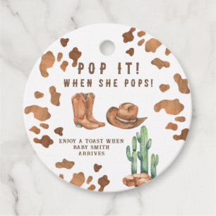 Etiquetas Para Lembrancinhas Um Pequeno Cowboy POP IT! Chás de Bebê