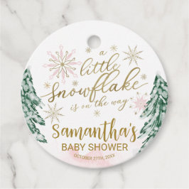 Etiquetas Para Lembrancinhas Um pequeno floco de neve Chá de fraldas de inverno