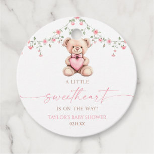 Etiquetas Para Lembrancinhas Um Pequeno Ursinho Rosa de Estimação Baby Shower