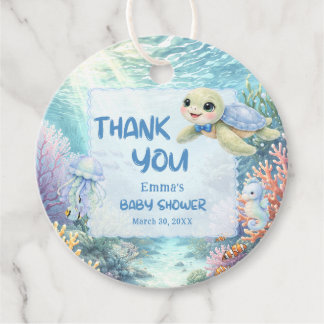 Etiquetas Para Lembrancinhas Under the Sea Turtle Boy Baby Shower Thank You