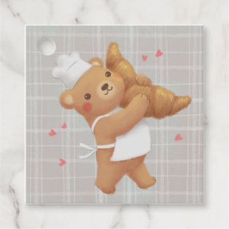 Etiquetas Para Lembrancinhas Ursinho o padeiro com o croissant