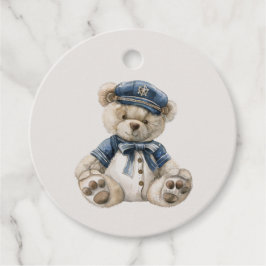 Etiquetas Para Lembrancinhas Urso Bebê Azul Náutico Personalizado