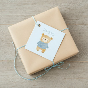 Etiquetas Para Lembrancinhas Urso bonitinho da Aquarela Azul é um menino