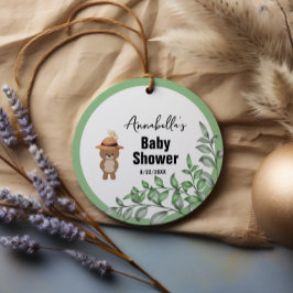 Etiquetas Para Lembrancinhas Urso Bonito no Chá de fraldas de Madeira