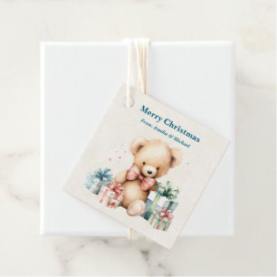 Etiquetas Para Lembrancinhas Urso de pelúcia fofo Feliz Natal