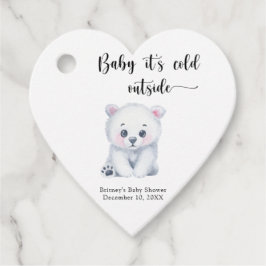Etiquetas Para Lembrancinhas Urso polar de inverno - bebê está frio lá fora
