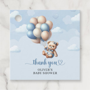 Etiquetas Para Lembrancinhas Urso popular com balões Chá de fraldas de marfim a