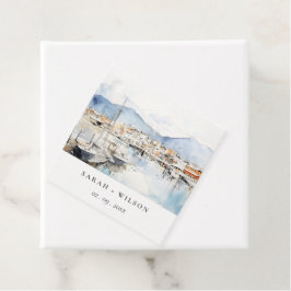 Etiquetas Para Lembrancinhas Ushuaia, Argentina Watercolor Landscape Wedding