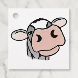Etiquetas Para Lembrancinhas vaca de desenho animado preto branco rosa beijo ci
