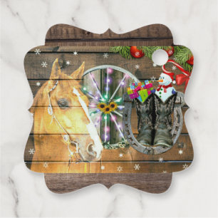 Etiquetas Para Lembrancinhas Vagão de Cavalo de Natal Roda Cowboy Boots Garland