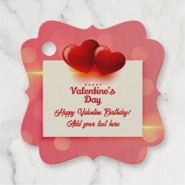 Etiquetas Para Lembrancinhas Valentine Birthday With Red Hearts - Romantic Love
