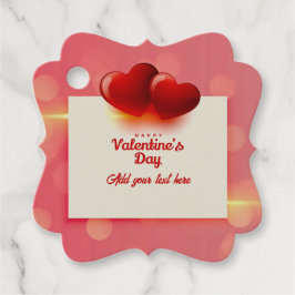 Etiquetas Para Lembrancinhas Valentine's Day With Red Hearts - Romantic Love   