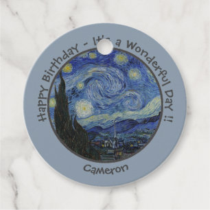 Etiquetas Para Lembrancinhas van Gogh's The Starry Night Party Items Collection