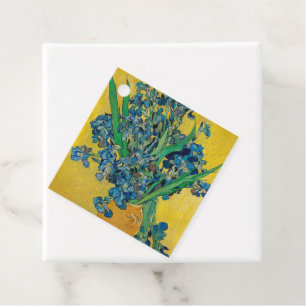 Etiquetas Para Lembrancinhas Vaso de Van Gogh com Íris Classic Impressionismo