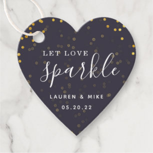 Etiquetas Para Lembrancinhas Vela de casamento Dark Blue Let Love Sparkle