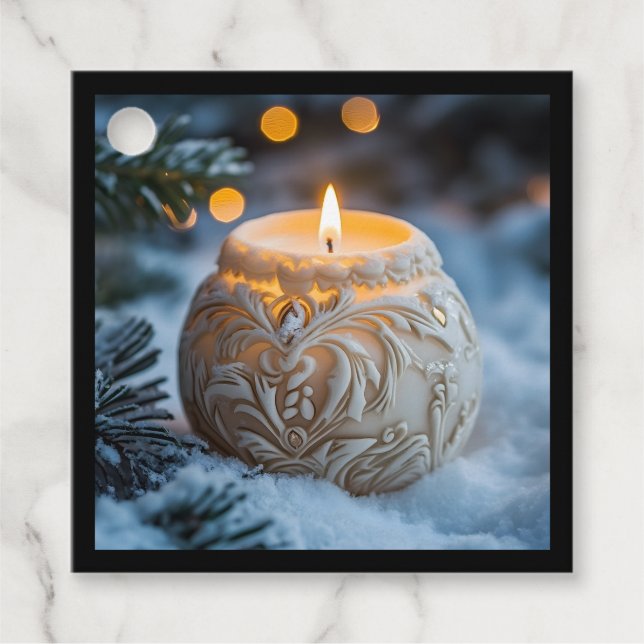 Etiquetas Para Lembrancinhas Vela de Natal (Frente)