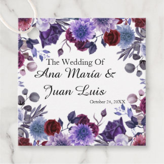 Etiquetas Para Lembrancinhas Velvet Bloom Burgundy & Lavender Floral Wedding