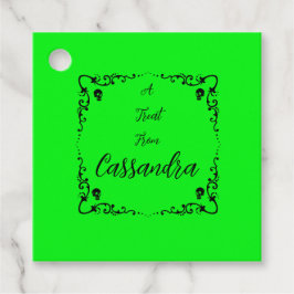 Etiquetas Para Lembrancinhas Verde-Lama do Halloween Personalizado