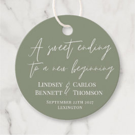 Etiquetas Para Lembrancinhas Verde sálvia Um doce fim para um novo começo