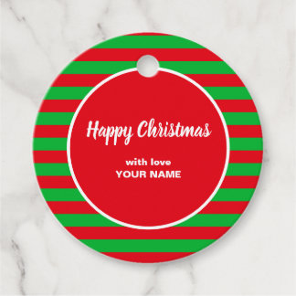Etiquetas Para Lembrancinhas Vermelho e Verde Natal - Forma Circular