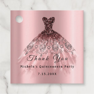 Etiquetas Para Lembrancinhas Vestido de festa de Quinceanera de 16 anos da Than