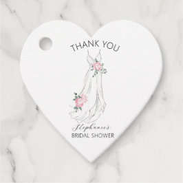 Etiquetas Para Lembrancinhas Vestido Floral de Eucalipto em Aquarela Chá de Noi