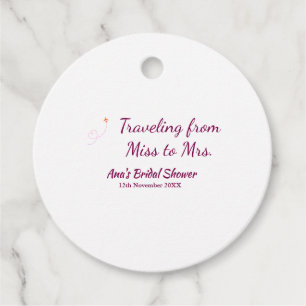 Etiquetas Para Lembrancinhas Viagem chá de panela adicione nome data miss à Sra